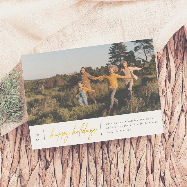Modern Minimal Happy Holidays Christmas Foil Holiday Card (Creator Uploaded)