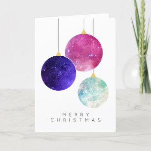 Modern Minimal Holiday Baubles Christmas Card