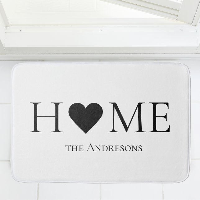 Modern Minimal Home Family Personalized Gift Bath Mat (Creator Uploaded)