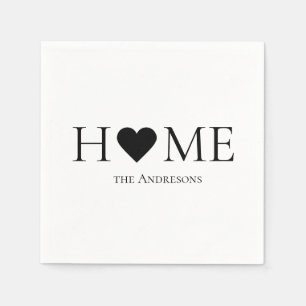 Modern Minimal Home Family Personalized Gift Napkin
