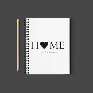 Modern Minimal Home Family Personalized Gift Notebook