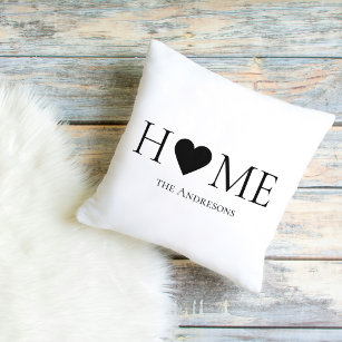 Modern Minimal Home Family Personalized Gift Outdoor Pillow