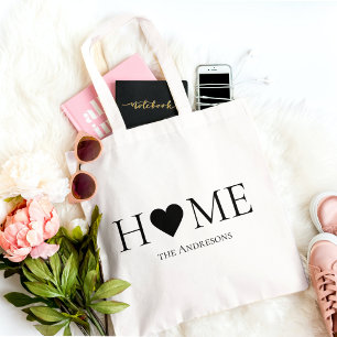 Modern Minimal Home Family Personalized Gift Tote Bag