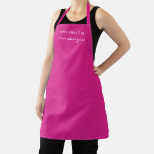 Modern Minimal Hot Pink Salon Employee Apron