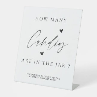 Modern Minimal How Many Kisses Shower Game Sign