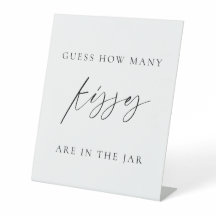 Modern Minimal How Many Kisses Shower Game Sign