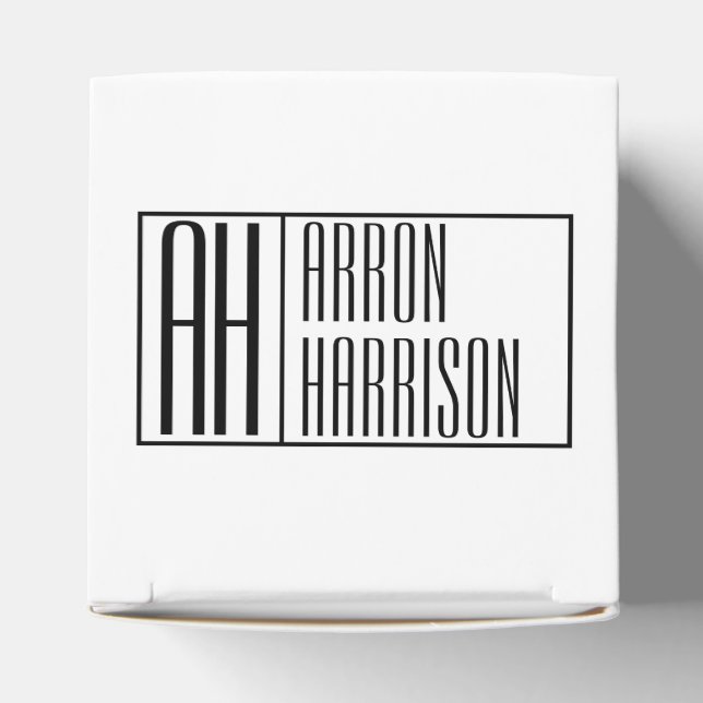 Modern Minimal Initials & Name Logo Favor Box (Top)