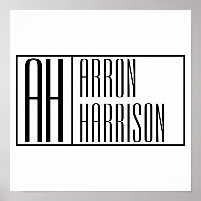 Modern Minimal Initials & Name Logo Poster (Front)