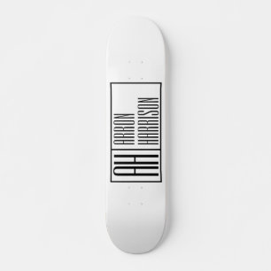 Modern Minimal Initials & Name Logo Skateboard