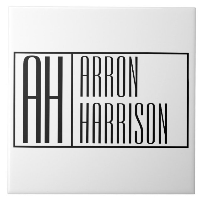 Modern Minimal Initials & Name Logo Tile (Front)