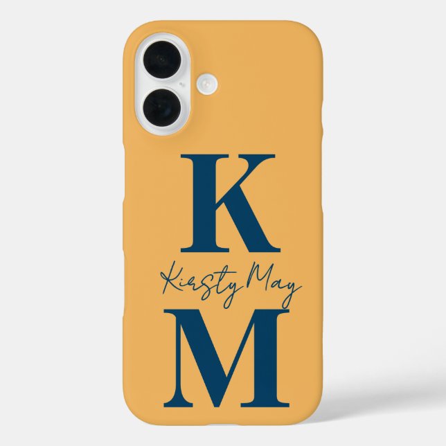 Modern Minimal Initials Name Personalize Case-Mate iPhone Case (Back)
