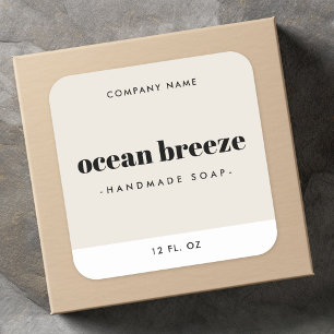Modern minimal ivory square product label