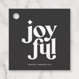 modern minimal joyful christmas favour tags