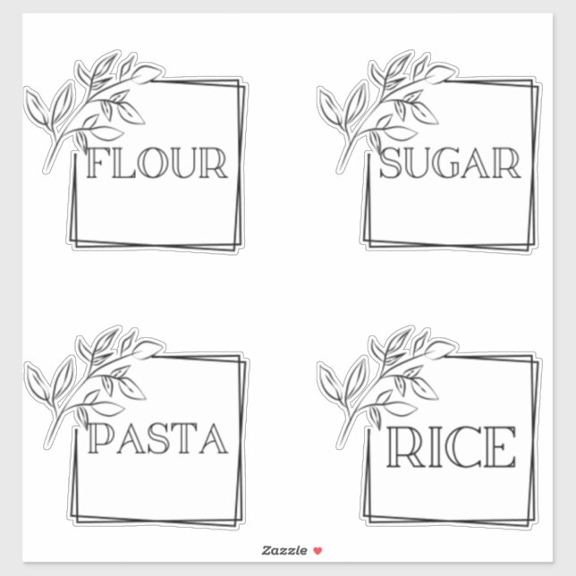 Modern Minimal Kitchen Pantry Storage Labels (Sheet)