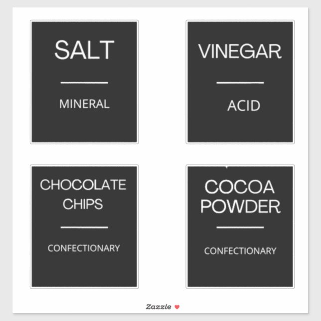 Modern Minimal Kitchen Pantry Storage Labels (Sheet)