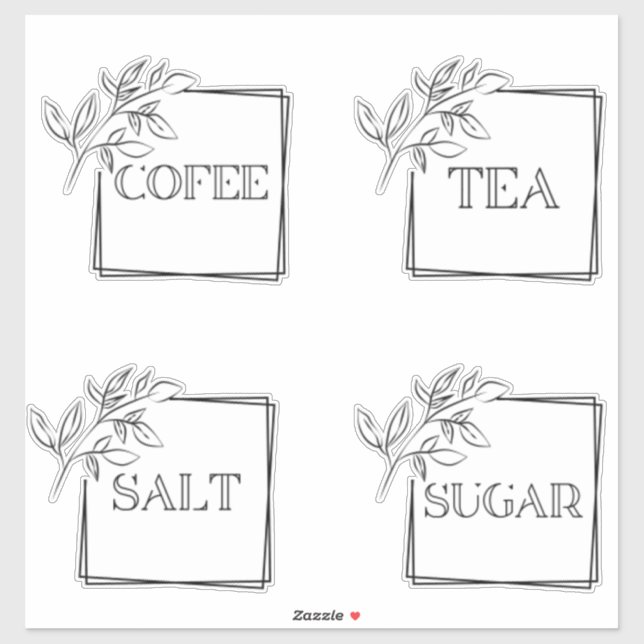 Modern Minimal Kitchen Pantry Storage Labels (Sheet)