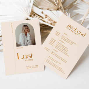 Modern Minimal "Last Fling" Bachelorette Photo Invitation