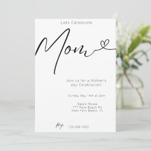 Modern Minimal Let's Celebrate Mom Mother's day  Invitation