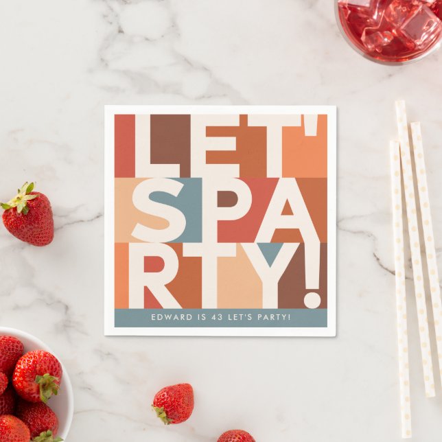 Modern minimal lets party bold graphic  napkin (Insitu)