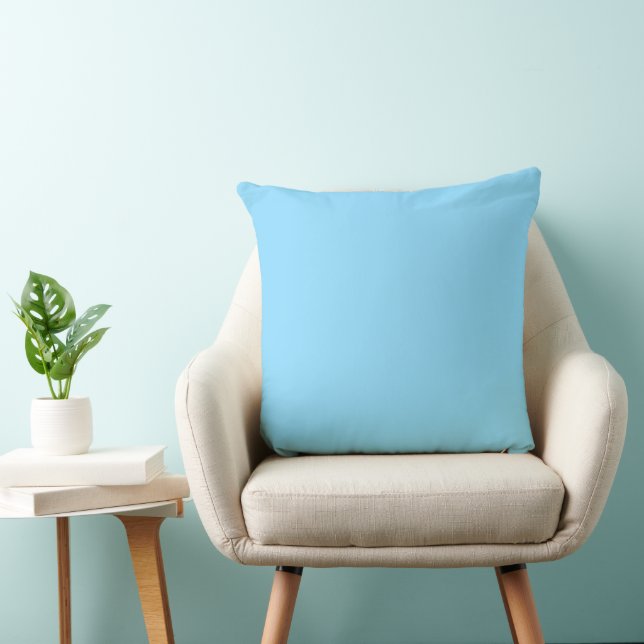 Modern Minimal Light Blue Solid Colour Throw Pillow (Chair)