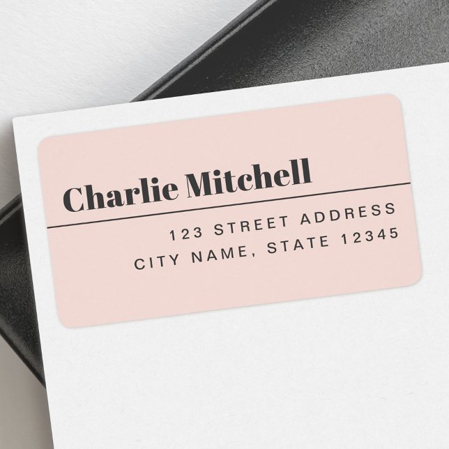 Modern minimal light blush pink return address label (Modern minimal light blush pink return address label)