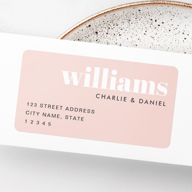 Modern minimal light blush pink return address label (Modern minimal light blush pink return address label)