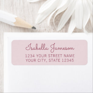 Modern Minimal Light & Dark Pink Return Address