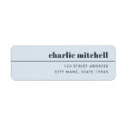 Modern minimal light dusty blue return address