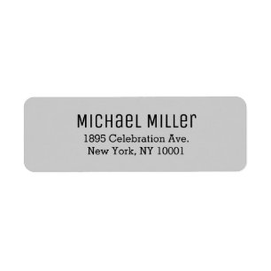 Modern Minimal Light Grey and Black Return Address