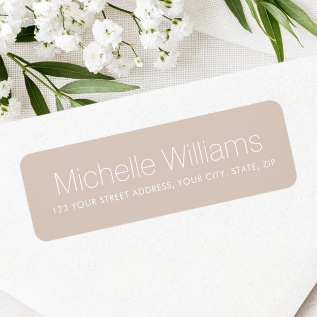 Modern minimal light mocha brown return address (Modern minimal light mocha brown return address label)