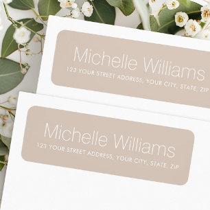 Modern minimal light mocha brown return address