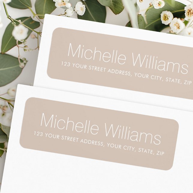 Modern minimal light mocha brown return address (Modern minimal light mocha brown return address label)
