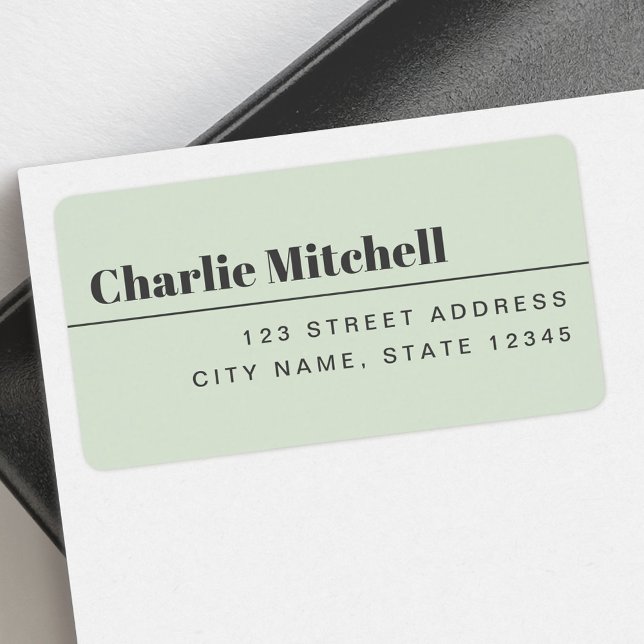 Modern minimal light sage green return address label (Modern minimal light sage green return address label)