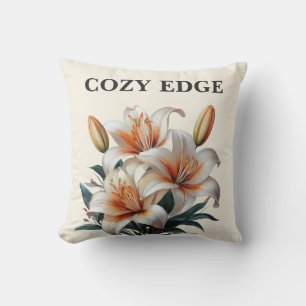 Modern Minimal Lily Botanical Decorative  Throw Pillow