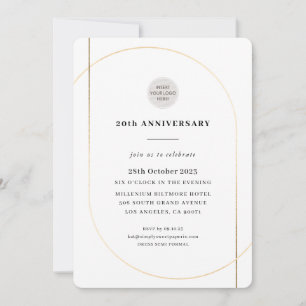 MODERN MINIMAL LOGO corporate event white black Invitation
