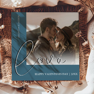 Modern Minimal Love   Photo Valentines Day Holiday Card
