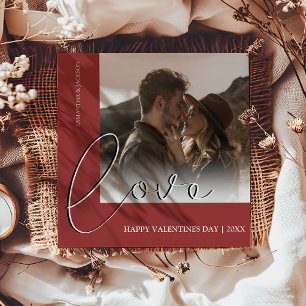 Modern Minimal Love   Photo Valentines Day Holiday Card