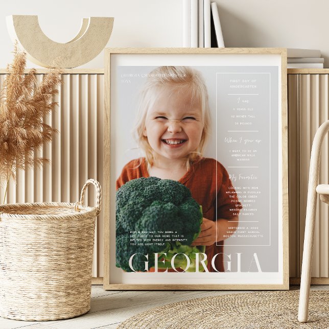 Modern Minimal Magazine Cover | 1st Day of School Poster (Creator Uploaded)