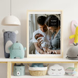 Modern Minimal Magazine Cover | Birth Stats Poster<br><div class="desc">This birth stats poster is styled to look like a stylish magazine cover. Featuring trendy, modern typography overlay and your favourite photo. A perfect keepsake for very special day. Use photos of the new baby, maternity photos, family photos. Personalize the design with baby's name monogram, birthday and birth stats or...</div>