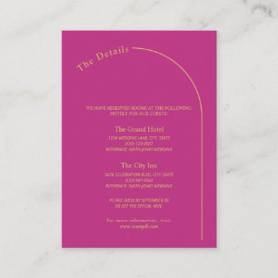 Modern Minimal Magenta with Arch Wedding      Enclosure Card