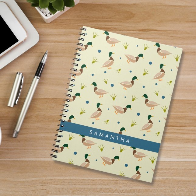 Modern Minimal Mallard Duck Pattern Notebook (Creator Uploaded)