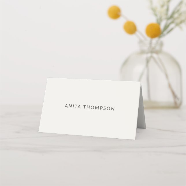 Modern Minimal Micro Wedding Place Card (Front)