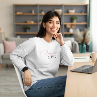 Modern Minimal Millionaire CEO | Pink And Black Sweatshirt