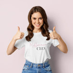 Modern Minimal Millionaire CEO | Pink And Black  T-Shirt<br><div class="desc">Introducing the "Modern Minimal Millionaire CEO | Pink and Black" Collection! Elevate your style and make a powerful statement with our exclusive product featuring the captivating design of the text "Millionaire CEO" in a sleek combination of pink and black.</div>
