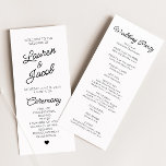 Modern Minimal Minimalist Black White Wedding Program<br><div class="desc">This is a Modern Minimal Minimalist Black White Wedding Program!</div>