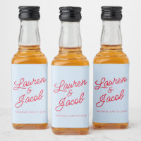 Modern Minimal Minimalist Blue Red Wedding Mini