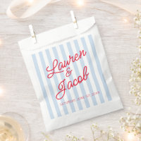 Modern Minimal Minimalist Blue Stripes Red Wedding
