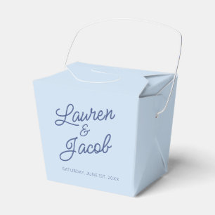Modern Minimal Minimalist Blue Wedding Favor Box