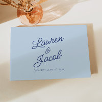 Modern Minimal Minimalist Blue Wedding