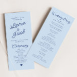 Modern Minimal Minimalist Blue Wedding Program<br><div class="desc">This is a Modern Minimal Minimalist Blue Wedding Program!</div>